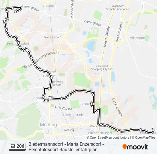 206 bus Line Map