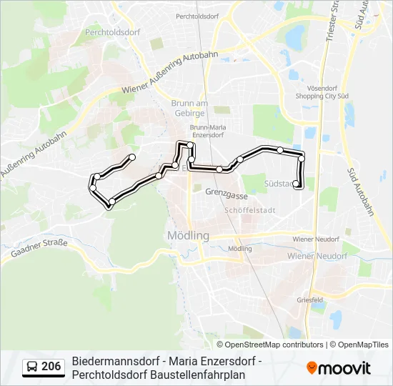 206 Bus Line Map