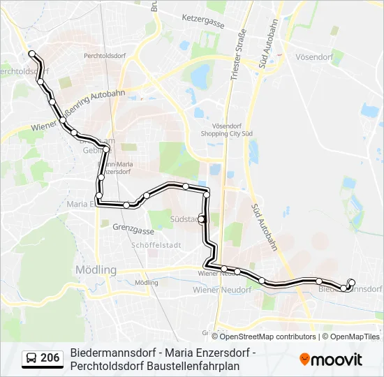 206 Bus Line Map