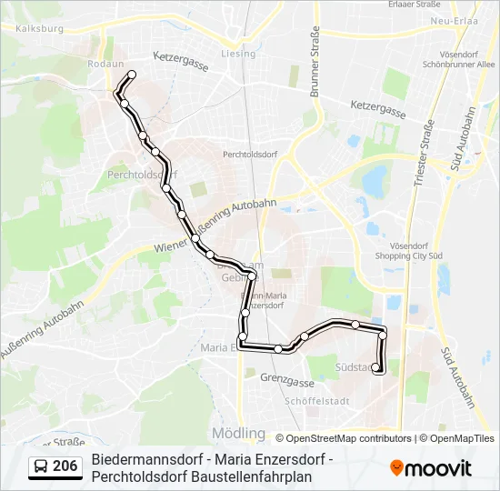 206 Bus Line Map