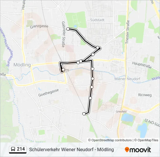 214 Bus Line Map
