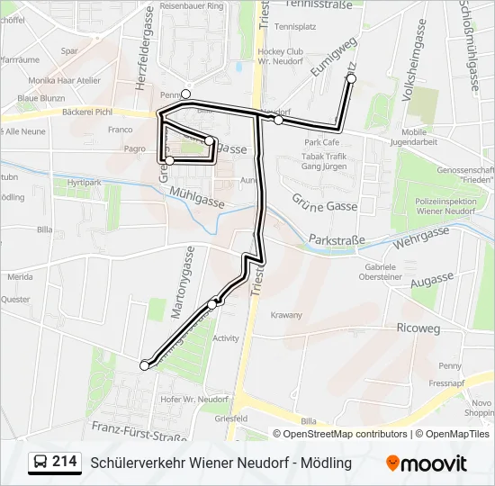 214 Bus Line Map