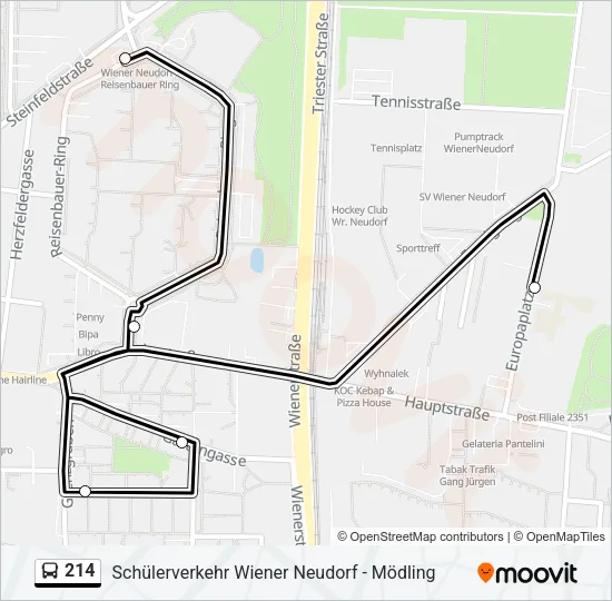 214 Bus Line Map