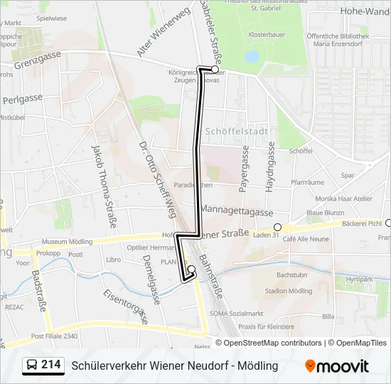 214 Bus Line Map