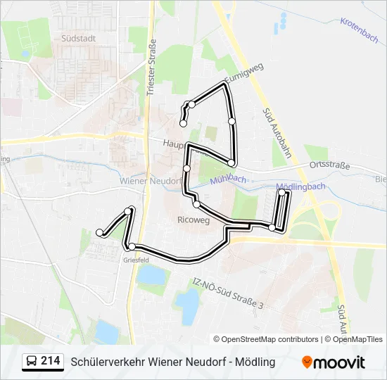 214 Bus Line Map