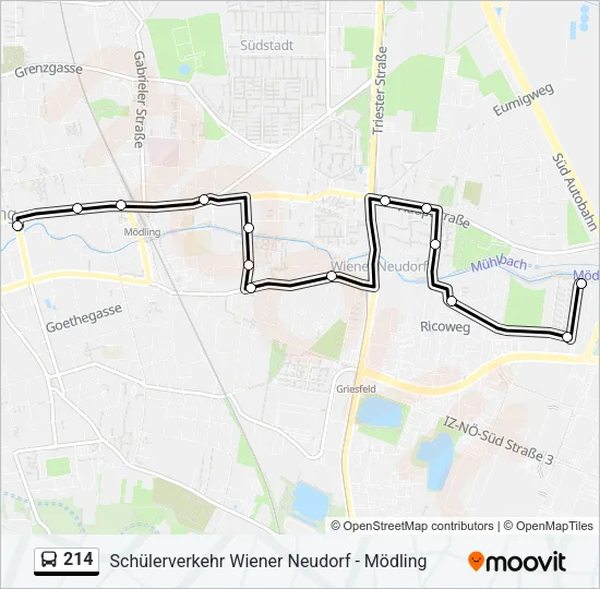 214 Bus Line Map