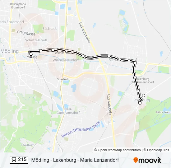 215 Bus Line Map
