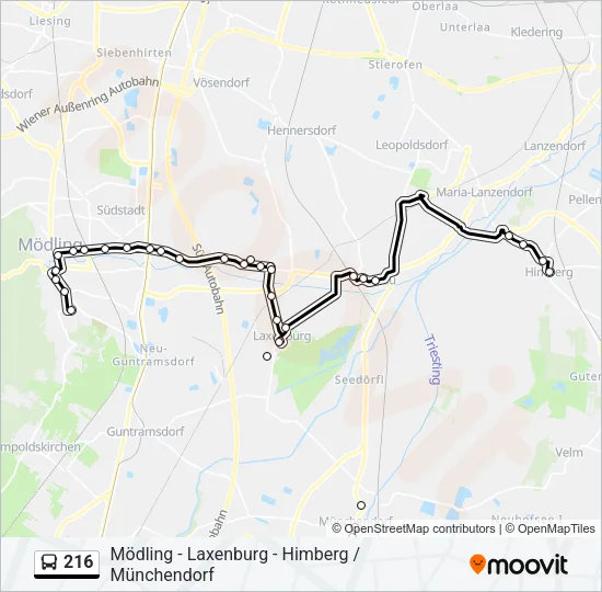 216 Bus Line Map