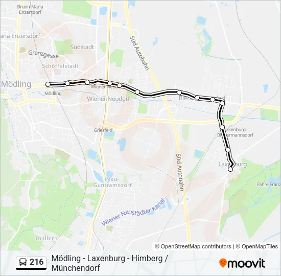 216 Bus Line Map