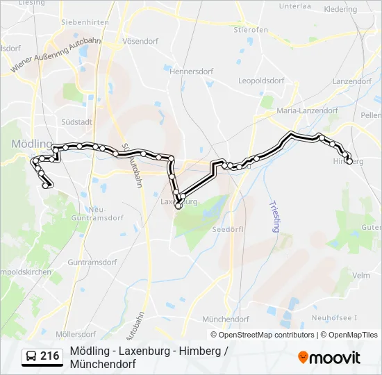 216 Bus Line Map