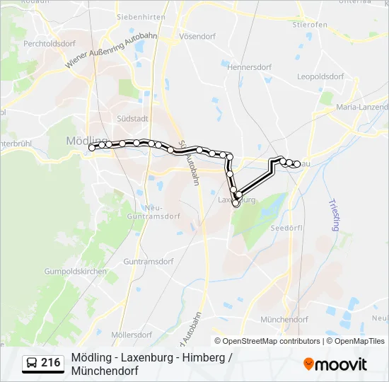 216 Bus Line Map