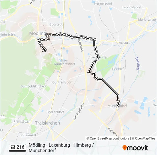 216 Bus Line Map