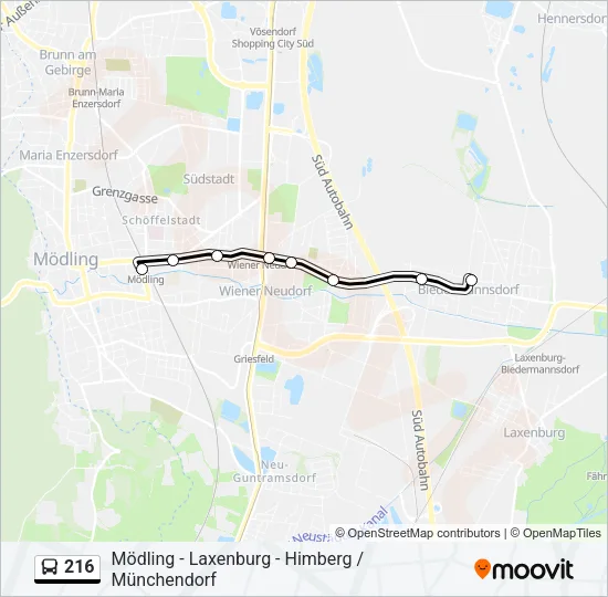 216 Bus Line Map
