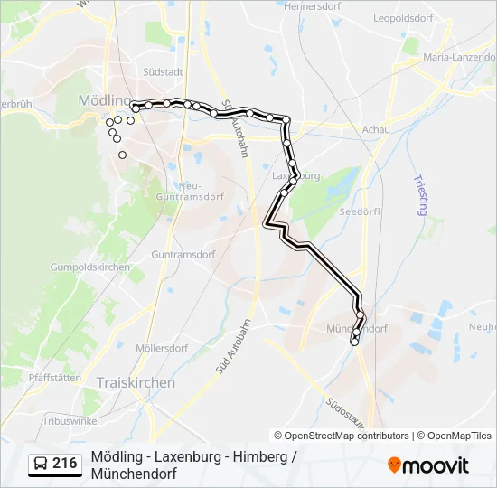 216 Bus Line Map