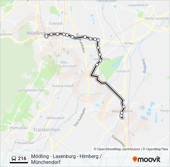 216 Bus Line Map