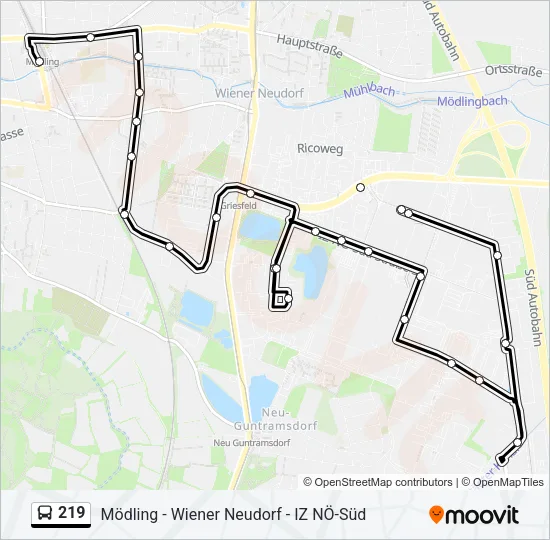 219 Bus Line Map