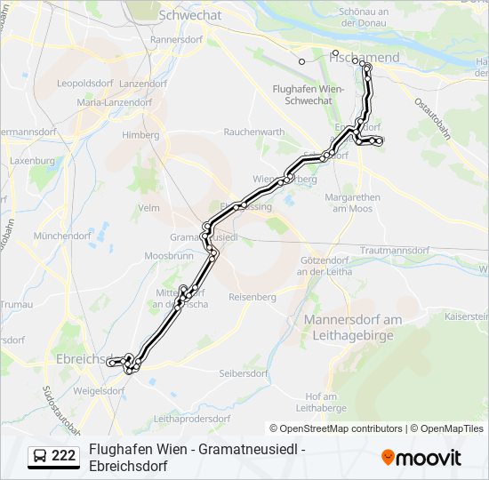 222 bus Line Map