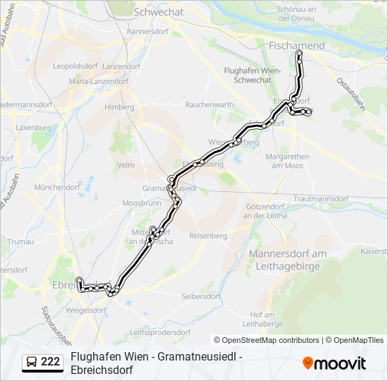 222 bus Line Map