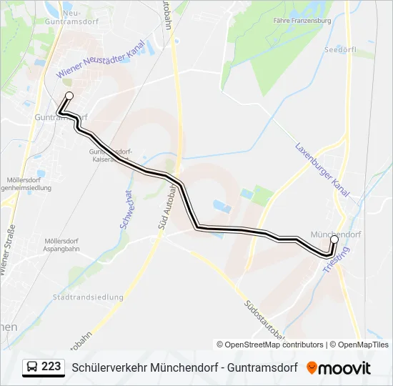 223 Bus Line Map