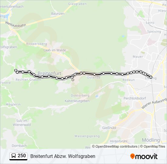 250 bus Line Map