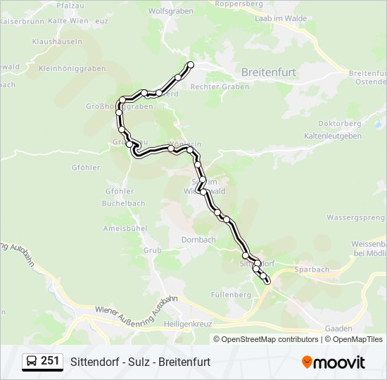 251 bus Line Map