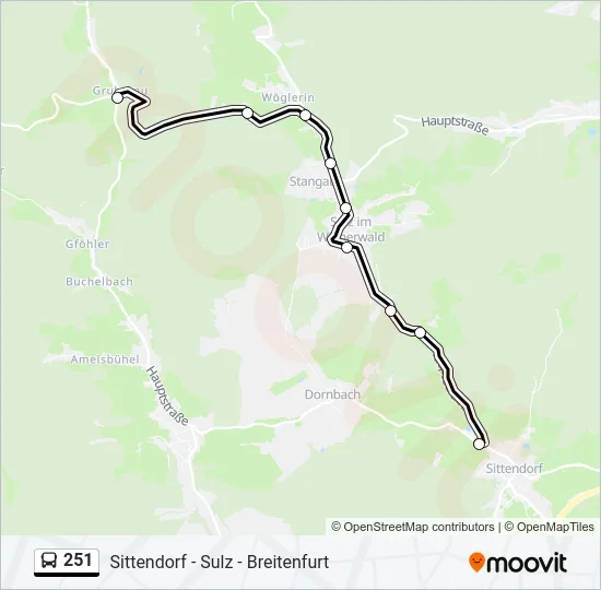 251 Bus Line Map