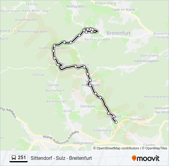 251 bus Line Map