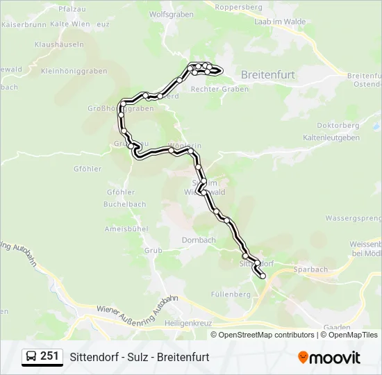 251 Bus Line Map