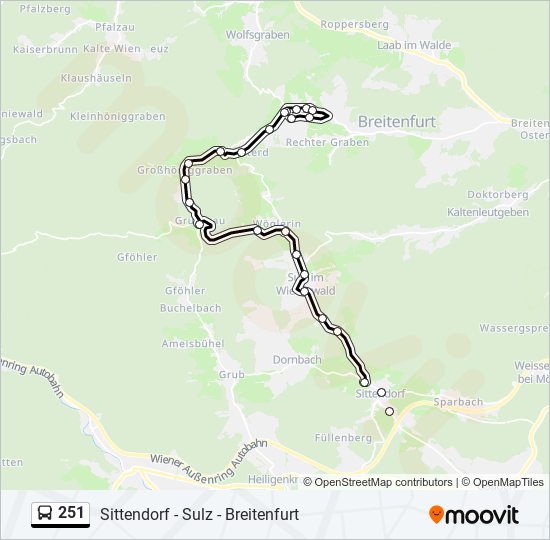 Buslinie 251 Karte