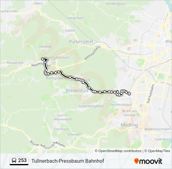 253 Bus Line Map