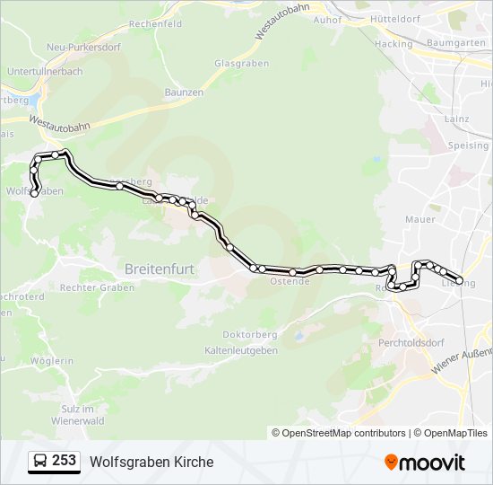 253 bus Line Map