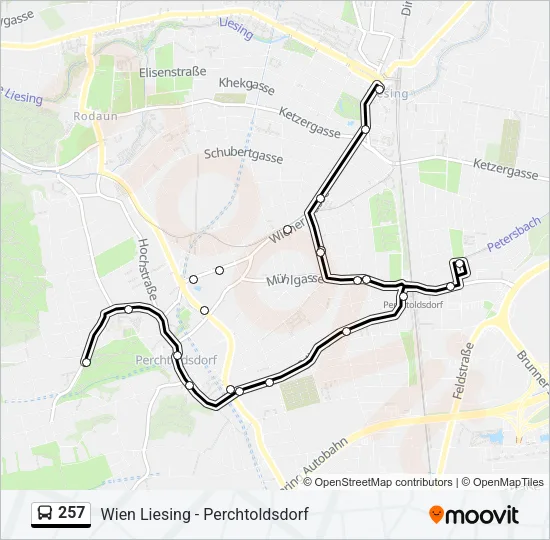 257 Bus Line Map