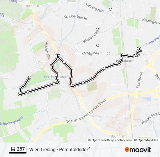257 Bus Line Map