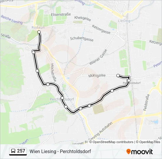 257 Bus Line Map