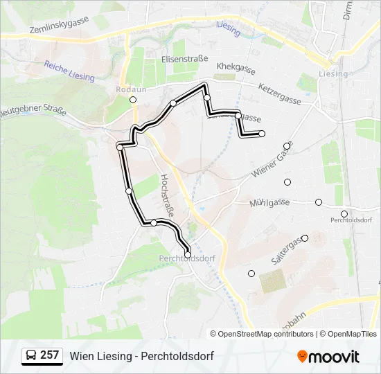 257 Bus Line Map