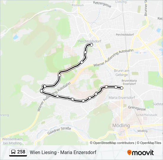 258 Bus Line Map