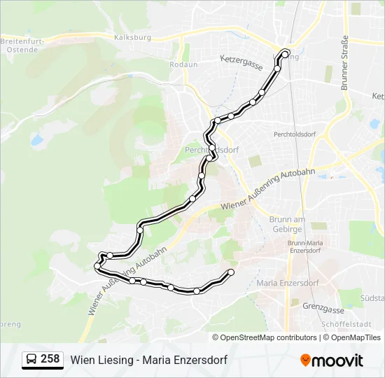 258 Bus Line Map