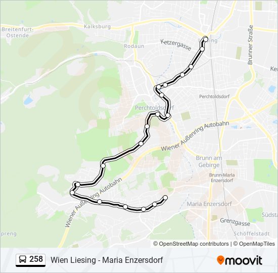 258 bus Line Map