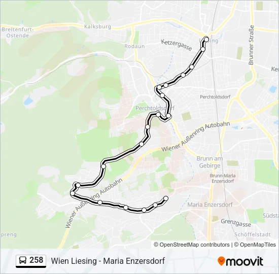 258 Bus Line Map