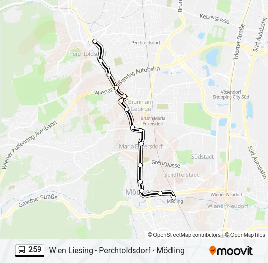 259 Bus Line Map