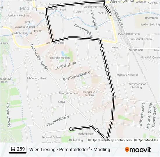 259 Bus Line Map