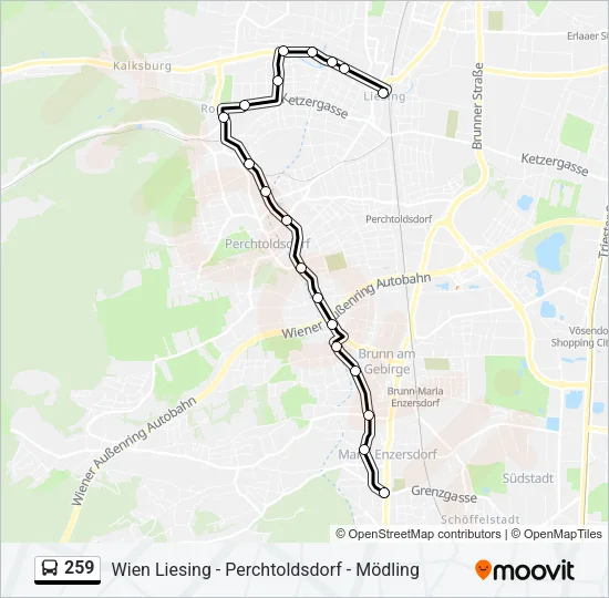 259 Bus Line Map