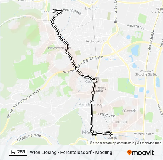 259 Bus Line Map