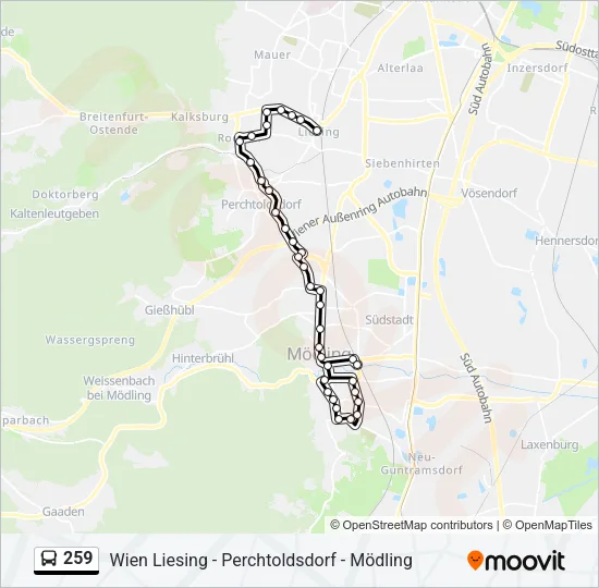 259 Bus Line Map