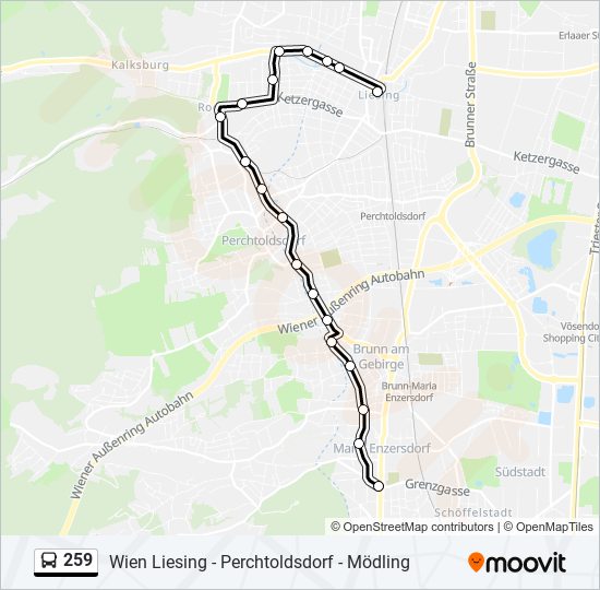 259 bus Line Map