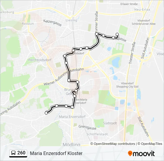 260 Bus Line Map