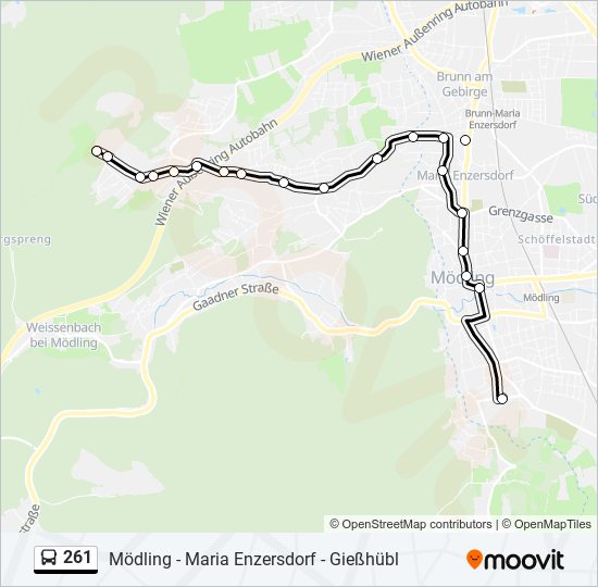 261 bus Line Map