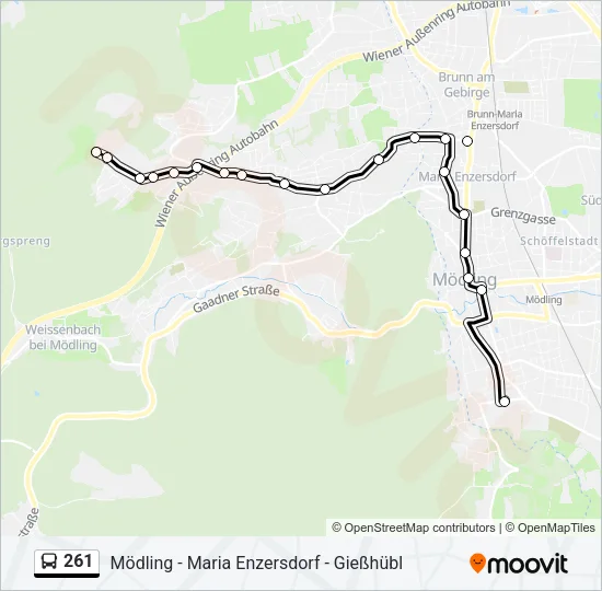 261 Bus Line Map