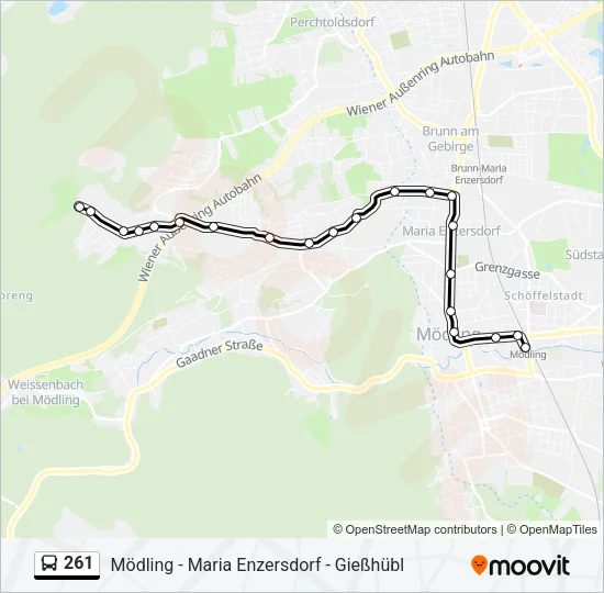 261 Bus Line Map