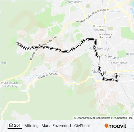 261 Bus Line Map